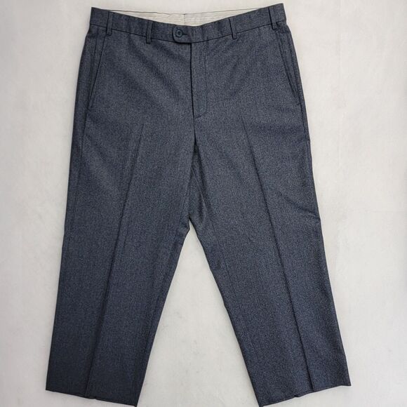 Zanella Todd Super 120s Vitale Barberis Wool Italy Size 36 Blue Dress Pants Mens - Picture 2 of 16